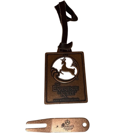 The Experience at Koele Other - The Experience at Koele Metal Golf Bag Tag & Divot Tool Set Bronze Lanai Hawaii